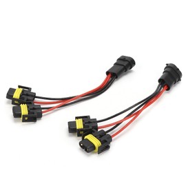 Aramox H11/H8 PVC 2‑Way Splitter Wiring Harness Headlamp Splitter Harness, Male to Female for Fog Lamp Headlight High Low Beam Dual Quad Projector
