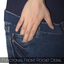 Hybrid & Company Super Comfy Stretch Women's Maternity Bootcut Jeans with Real Pockets PM2835R Darkwash L