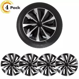 TSUINZ 4 Black Snap-On Wheel Covers for 16" Tires & Steel Rims - Sleek & Secure Fit USA