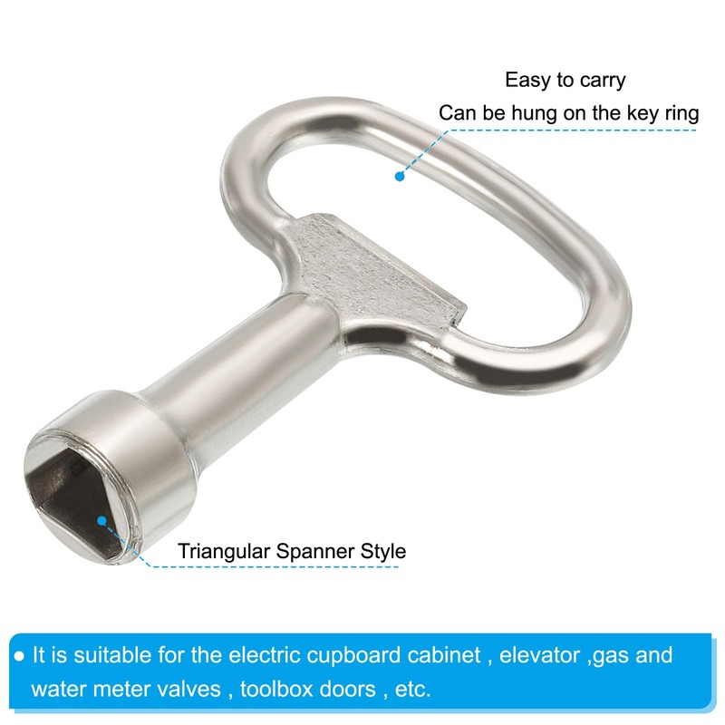 PATIKIL 12.5x7mm Triangle Socket Spanner Key, 3 Pack Electrical Cabinet