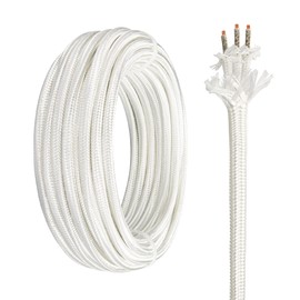 18 AWG High Temperature Wire 3 Conductor 32.8ft Flexible Silicone Rubber Cable 500℃ Fiberglass Braided Insulated for Industrial Automotive Appliance Wiring