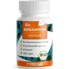 Organic Astaxanthin Capsules 60x - Optimal High Dose with 8 mg Astaxanthin per Capsule - Algamo® Premium Astaxanthin from the Blood Rain Algae (Haematococcus Pluvialis) - Laboratory Tested Astaxanthin
