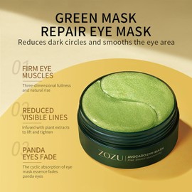 Mascarilla De Ojos De Aguacate(60 Unidades) Parches Para Ojeras E Hinchazón, Mascarilla Hidratante Y Nutritiva Para El Contorno De Ojos, Hidrata Y Mejora La Sequedad De La Piel Del Contorno