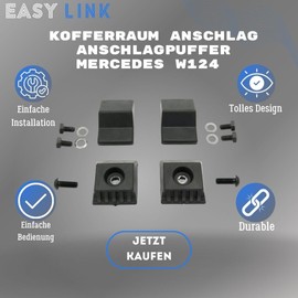 Easy Link Kofferraum Anschlag Heckklappe Anschlagpuffer mit Schrauben Kompatibel mit Mercedes W124 A124 C124 S124 1986-1996 A1247580044 A1247580144 1247580044 1247580144