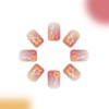 Short Flower Press on Nails Square Pink Fake Nails with