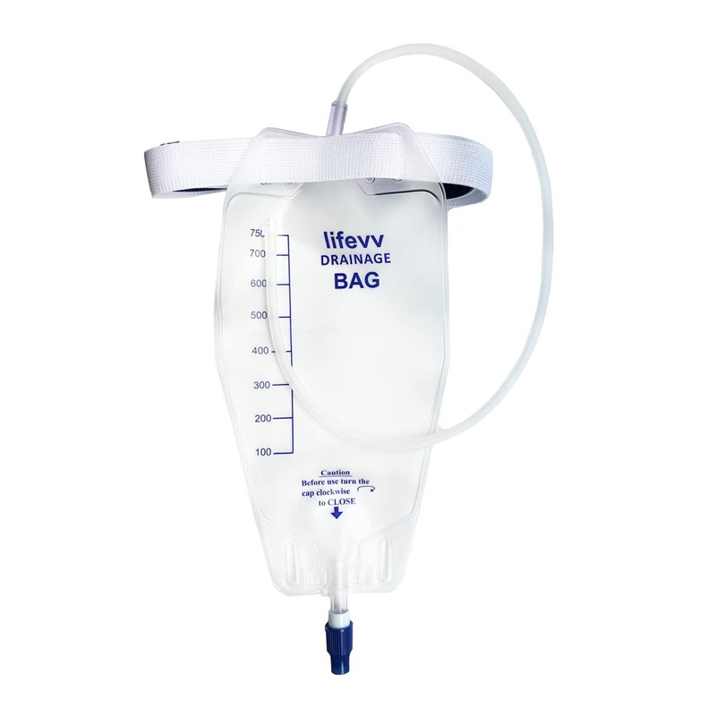 Drainage Depot w/Clear 750ml Bag,Urine Drainage Bag, Nephrostomy Bag with