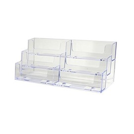 Deluxe 6 Pocket Clear Business Card Holder Counter Top Style (1 Pack)