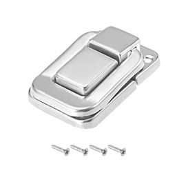 METALLIXITY Toggle Catch Lock (48mm x 32mm), Iron Hasp Latches - for Cabinets Boxes Suitcases, Silver Tone