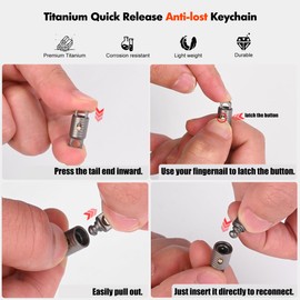 Secbolt Titanium Quick Release Keychain – Heavy-Duty Detachable Clip with 360° Rotation, Anti-Lost Design for Keys, EDC Key Holder for Men & Women (2)