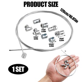 1.2 m universal coupling cable repair kit, diameter 2 mm, including 2 cable clamps, made of galvanised steel, suitable for motorcycles, mopeds, cross bikes, easy installation and adjustment (1