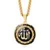 Mgutillart Punk Rock Stainless Steel Allah Medallion Pendant Enamel Necklace(Gold)