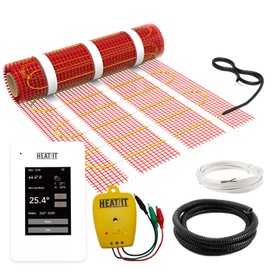 30 sqft HEATIT Warmmat Electric Radiant Self-adhesive Floor Heat Heating System & ET-7AW Thermostat & Alarm Monitor