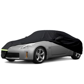 YIXIN Waterproof Car Covers for 2003-2009 Nissan 350Z Car Covers 190T Covers Customer Fit 100% Waterproof Windproof Strap & Double Door Zipper Up to 173” L (Black) (Black)