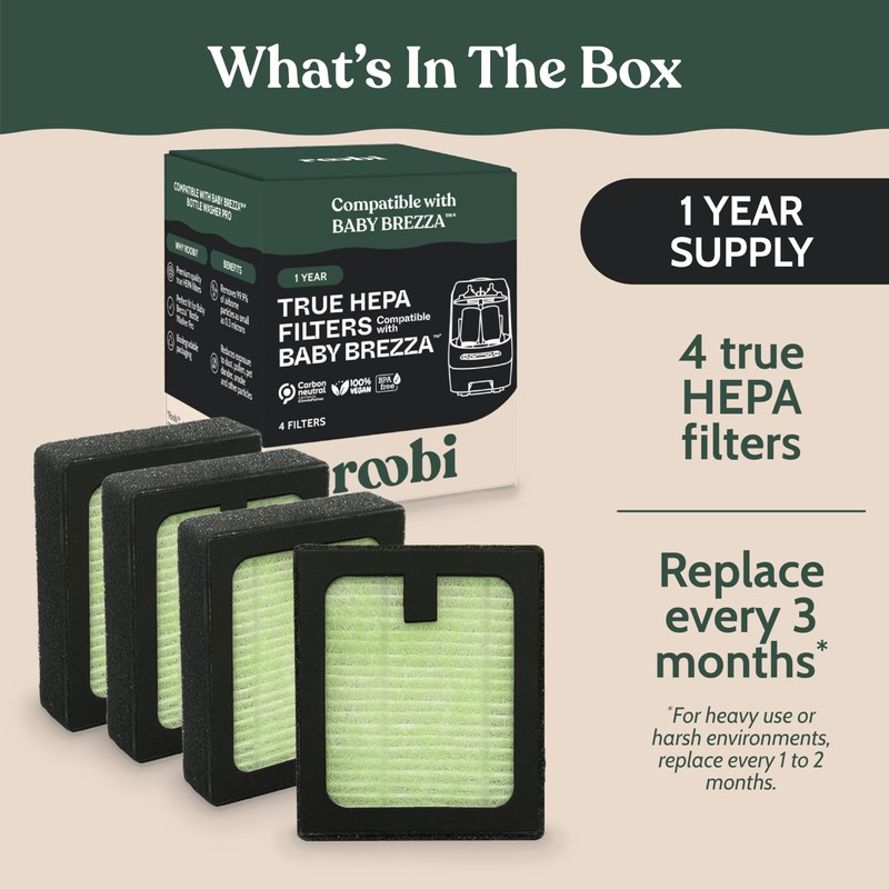 Roobi Hepa Filters Compatible with Baby Brezza. Specially Formulated for