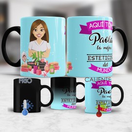 Taza La Mejor Esteticista Del Mundo Mágica De 11 Oz Personalizada Mod 524