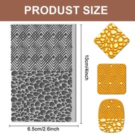 CHGCRAFT Cobblestone Clay Texture Mat Stone Wall and Plaid Pattern Clay Modeling Pattern Pad Texture Sheets for Polymer Clay Making Earrings Jewelry, 4x2.6inch