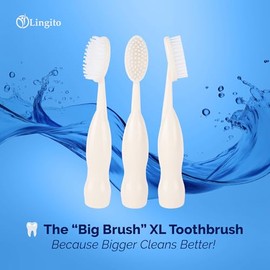 Lingito Cepillo De Dientes Para Fumadores De Cabezal Ancho, Cerdas Duras Extra Firmes, Cuidado Bucal Para Manchas Difíciles, Cepillo Manual De Limpieza Profunda Para Dientes Manchados Por Café Y Tabac