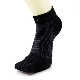 Spikes Pro 5 Finger Grip Socks, Black