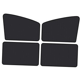 GANAZONO 4pcs Magnetic Car Window Sun Shade Cover Folding Mesh Curtain for Uv and Heat Block Breathable and Stretchable Design for Rear and Front