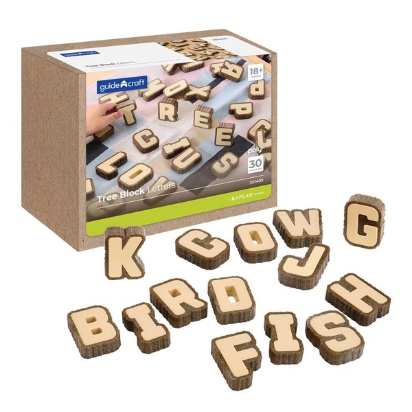 Kaplan Early Learning Bark Block Letters - 36 Pieces