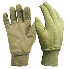 digz 77257-26, Medium Cotton Jersey Garden Gloves, Olive with Mini Dots, Color