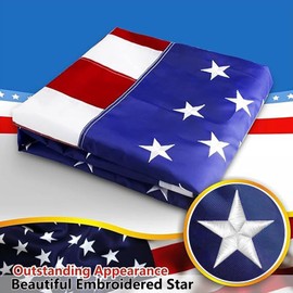 American Flags for Outside 2.5x4, Heavy Duty American Flag with Embroidered Stars, Thicken Nylon US Flag with Sewn Stripes Brass Grommets US Flags 2.5x45 Outdoor High Wind All Weather Flags