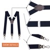 SupSuspen Y-Back Suspenders 1.4''Heavy Duty Braces&3 Leather Hooks on Belt