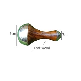 WITSOUL kansa Wand face Massager/Unique Design - 2 in 1 Massager/Two Different Sizes of Kansa Cups with Teak Wood Handle Small ONE BEETER Grip/Light WEIGHET/Natural Brown