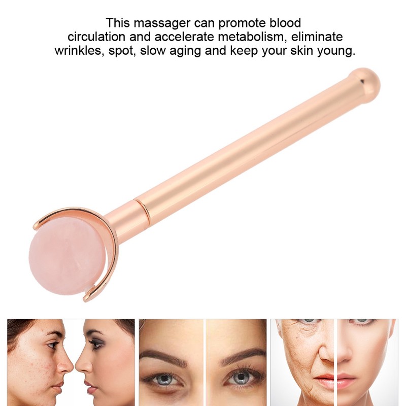 Natural Rose Quartz Face Skin Jade Massage Roller Anti Wrinkle