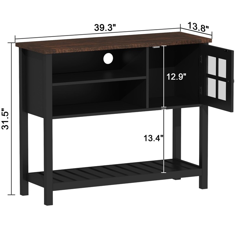 ChooChoo Farmhouse Coffee Bar Cabinet, Buffet Cabinet with Storage, Sideboard
