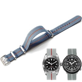 Niziruoup Nylon Elastic Watch Strap Military Parachute Style Watch Band 18mm 20mm 22mm Premium Striped Nylon One-Piece French Paratrooper Watchband Smartwatch Band Replacement Strap for Men Women