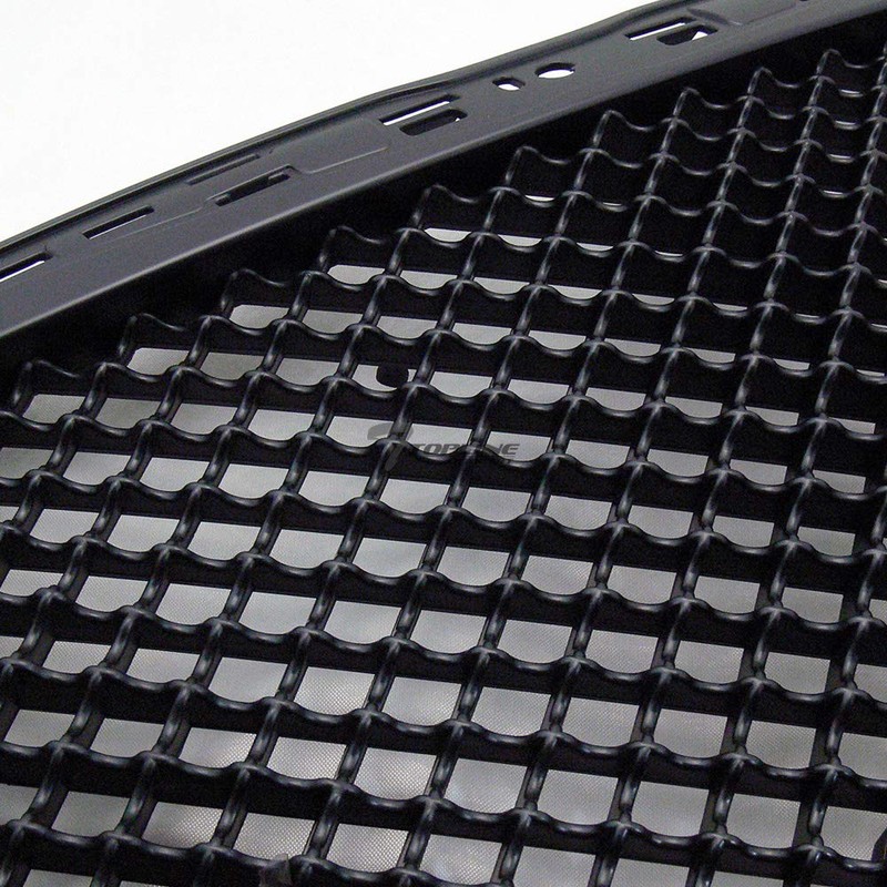 Glossy Black Mesh Front Hood Bumper Grill Grille Guard ABS
