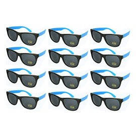 Edge I-Wear 12 Bulk 80s Neon Party Sunglasses for Adult Party Favors with CPSIA certified-Lead(Pb) Content Free (Blue, 54)