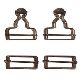 Trimming Shop 40mm Metal Dungaree Buckles with Rectangle Slider Fasteners for Braces, Hand Bags, Jackets, Kids Overalls, DIY Clothing, Pinafore Dresses, Gunmetal, 2pcs