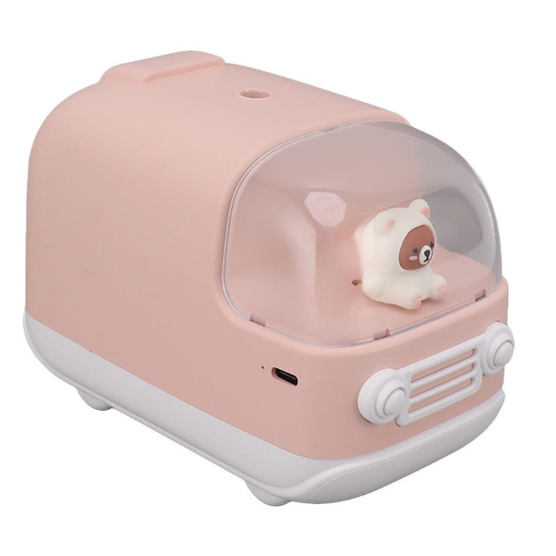 Cute Small Humidifier 350ml Bear Bus Shape USB Charging Portable