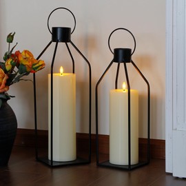 Wroxipel 4" x10" Flameless Flickering Remote Ivory Candles with Candle Grease and Timer, LED Battery Operated Fake Real Wax 3D-Wick Pillar Candles, Pack of 1