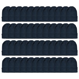 Yacht & Smith Black Beanie Winter Hats in Bulk for Adults, Wholesale Value for Donations