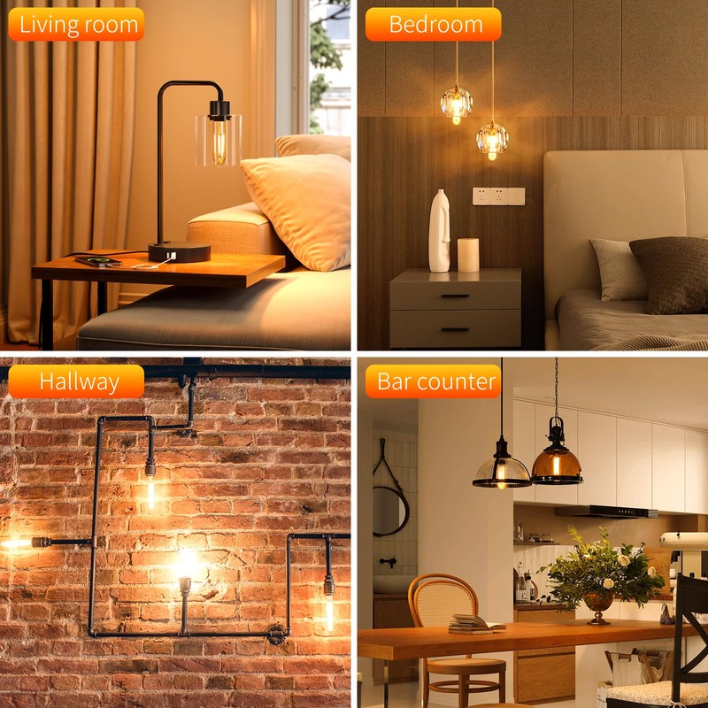 Decoaui E26 T10 LED Light Bulbs, 5 Inch Vintage Tubular