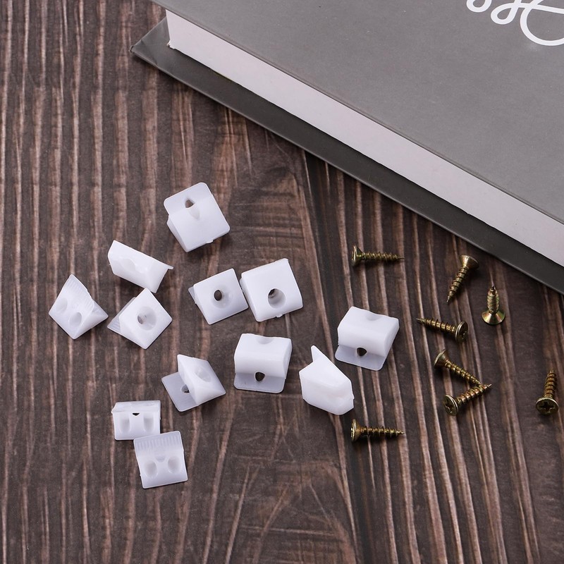 sourcing map 30 Pcs 90 Degree Plastic Corner Braces, 14x15x10mm
