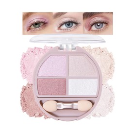 Eyeshadow Makeup Palette with Brush,Nude Pink Natural Neutral Powde Eye Shadow Palette for Older Women,Long Lasting Naturing-Looking,Lightweight,Waterproof,Blendable,Eye Makeup Kit Travel Size,Vegan