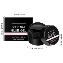 Solid Builder Gel, 10g Fester Builder Gel für Nagelverlängerung, Multifunktionell Clear Solid Nail Glue Gel zum Aufbaugel, Handskulpturen, UV gel