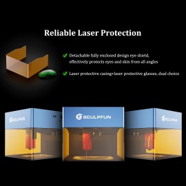 SCULPFUN 5W/10W New ICube Pro Max Mini Portable 2-in-1 Laser Engraving and Cutting Machine, Suitable for Logo Markingengraving area: 10W(120*120MM 5W(125*125MM)), laser source brand: SCULPFUN, model number: SCULPFUN iCube, power(w): 5W