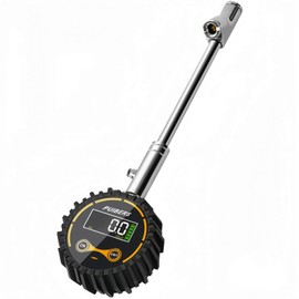 PUIBERS Semi Truck Digital Tire Pressure Gauge 200 PSI with LCD Color Screen, Heavy Duty Dual Head Chuck Tire Guage, ANSI B40.1 Certified - for Semi Trucks, Trucks, Cars, SUVs