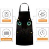 Xuwenz Black Cat with Green Eyes Kitchen Apron for Women