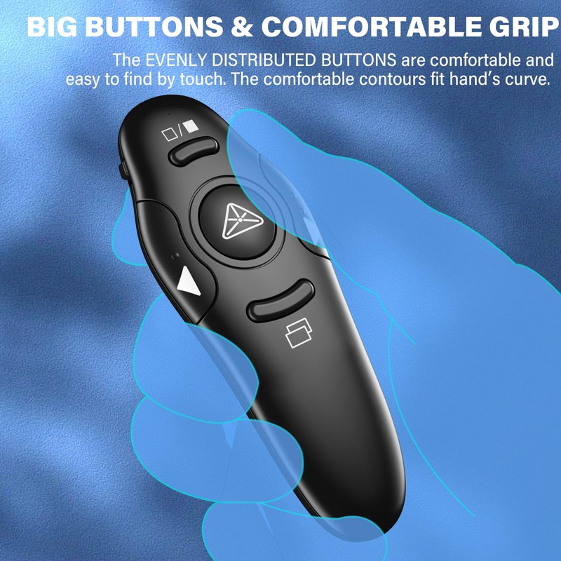 2-in-1 USB Type C Presentation Clicker Wireless Presenter Remote with