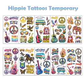 Qpout 10 Sheets Butterfly Temporary Tattoos for Kids Girls, Princess Fairy Body Art Stickers, Birthday Party Favors, Gift Bags Filler, Women & Girls Party Supplies