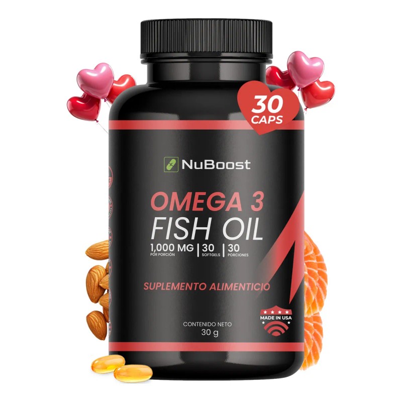 Omega 3 1000mg Nuboost 30 Cápsulas Aceite De Salmon Puro