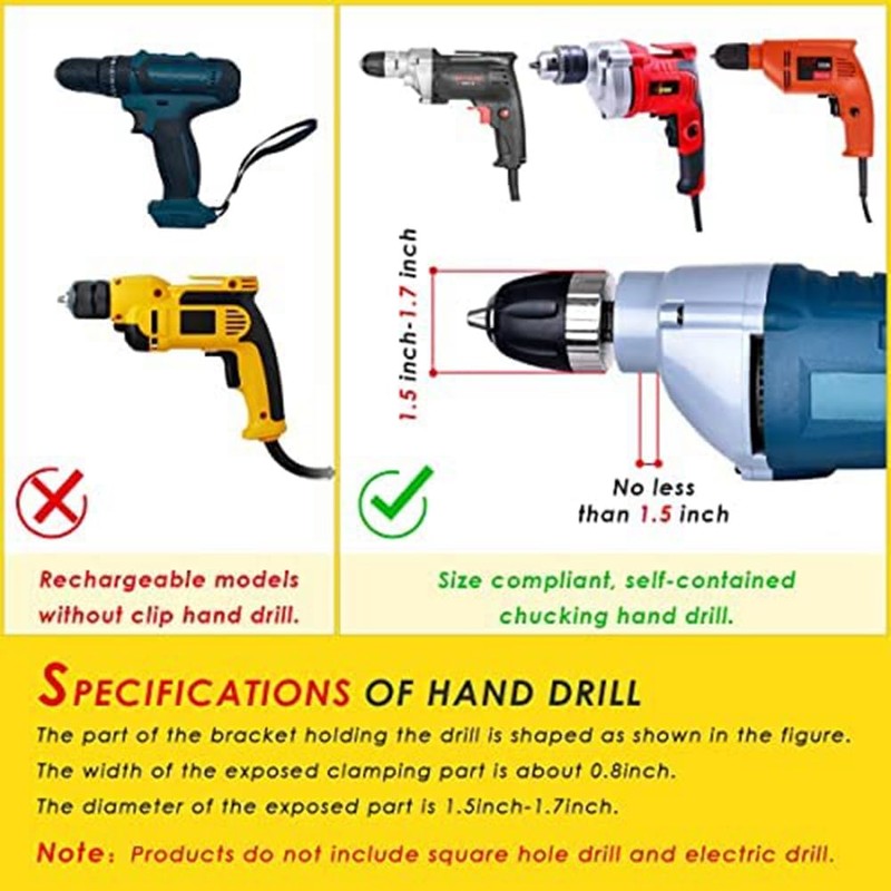 SILULCM Silver Square Hole Drill Bit Adapter for Mortising Attachment,
