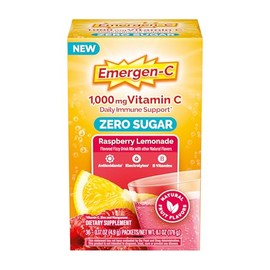Emergen-C Zero Sugar 1000 mg Vitamin C Powder for Daily Immune Support Caffeine Free Vitamin C Supplements with Zinc and Manganese, B Vitamins and Ele
