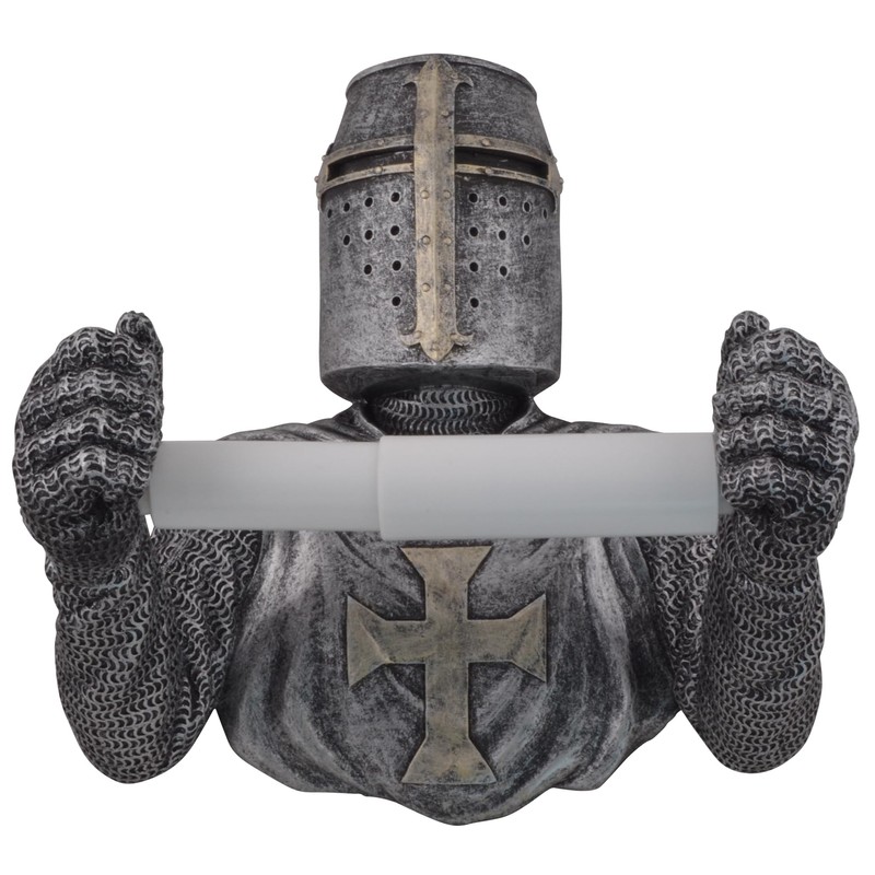 Crusader Toilet Roll Holder Bronze Silver with Plastic Holder Hand